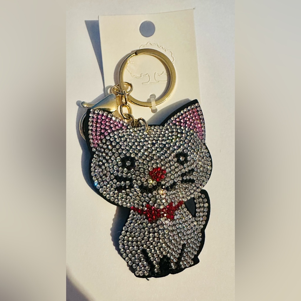 Sparkling Sliver Cat Large KeychainBagcharm Sparkling Sliver Cat Large KeychainBagcharm